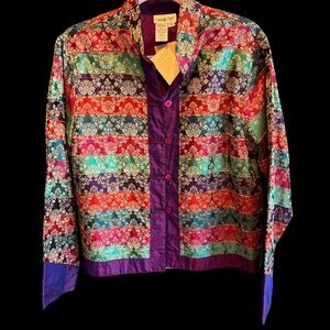 Coldwater Creek Mandarin Style Silk Lined Jacket Size M NWT